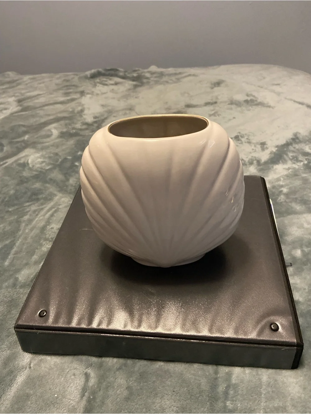 White Ceramic Floral Vase with Pink Flowers
